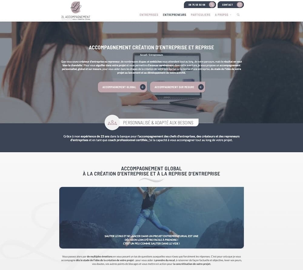 Création de site template accueil