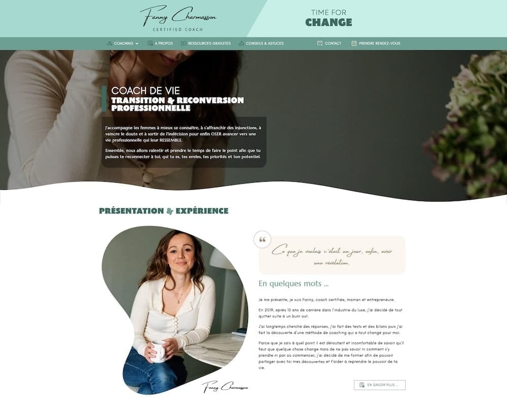 Création de site vitrine pour Fanny Charmasson, réalisé par 2lweb