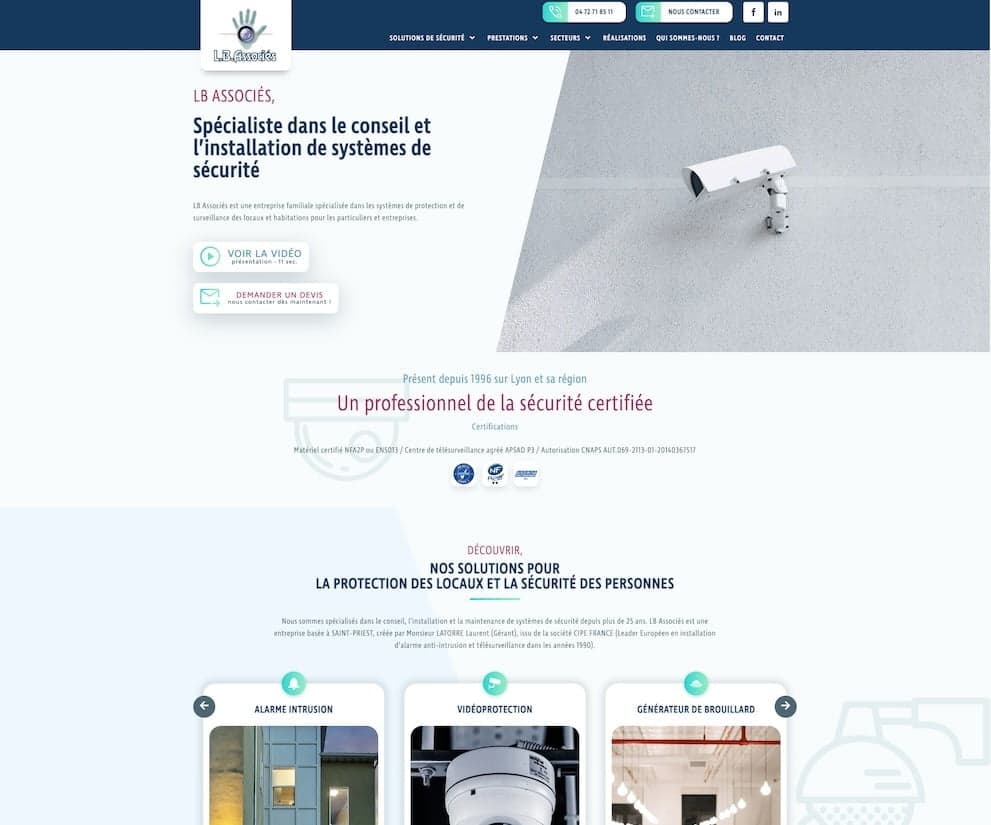 Création de site vitrine sur mesure pour LB Associés, réalisé par 2lweb