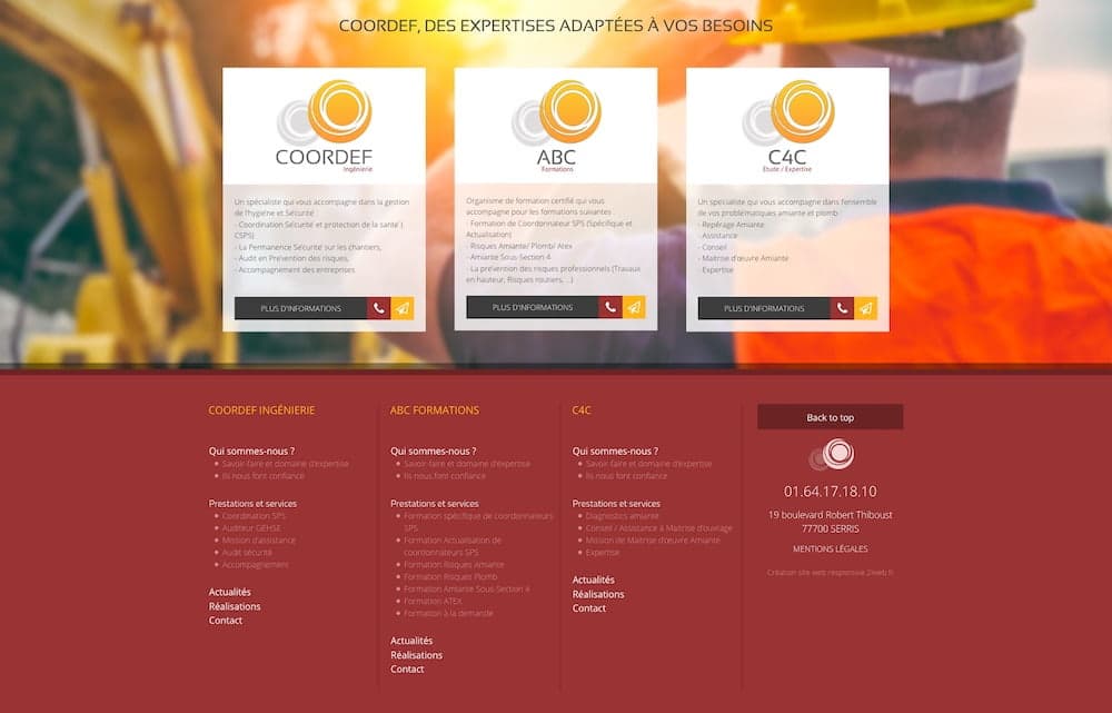 Création de site template accueil