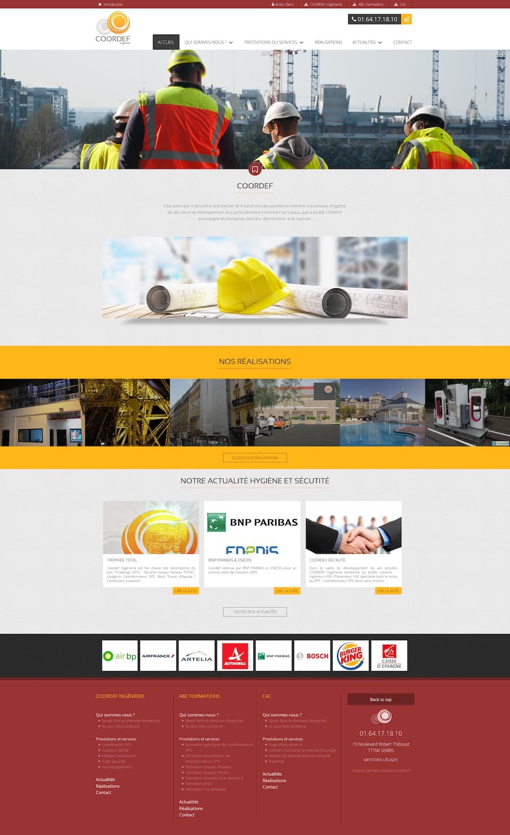 Création de site template accueil identité
