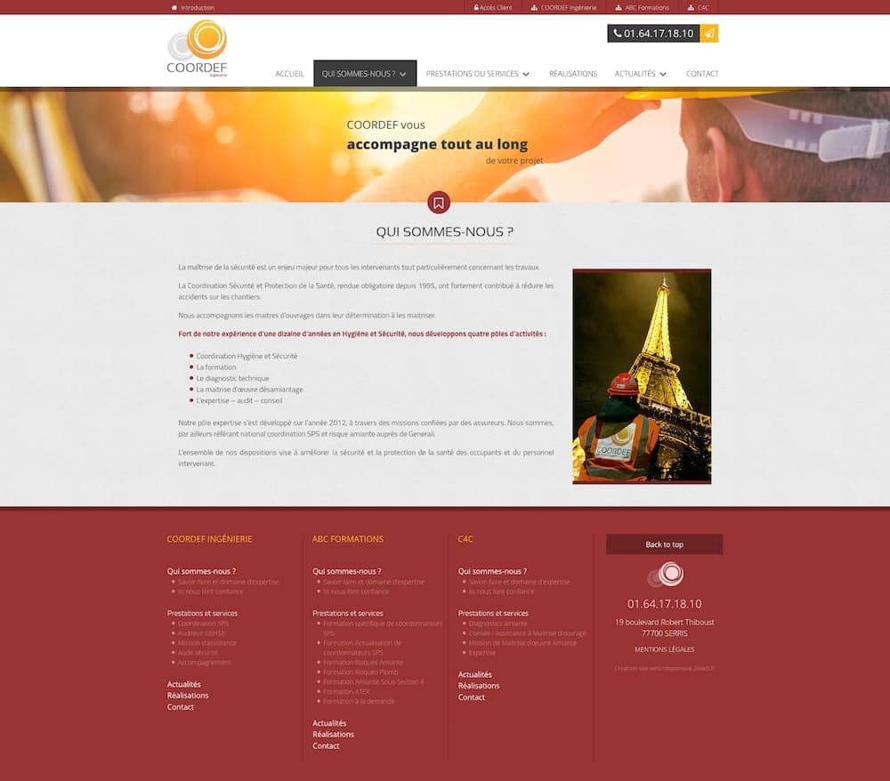 Création de site template présentation