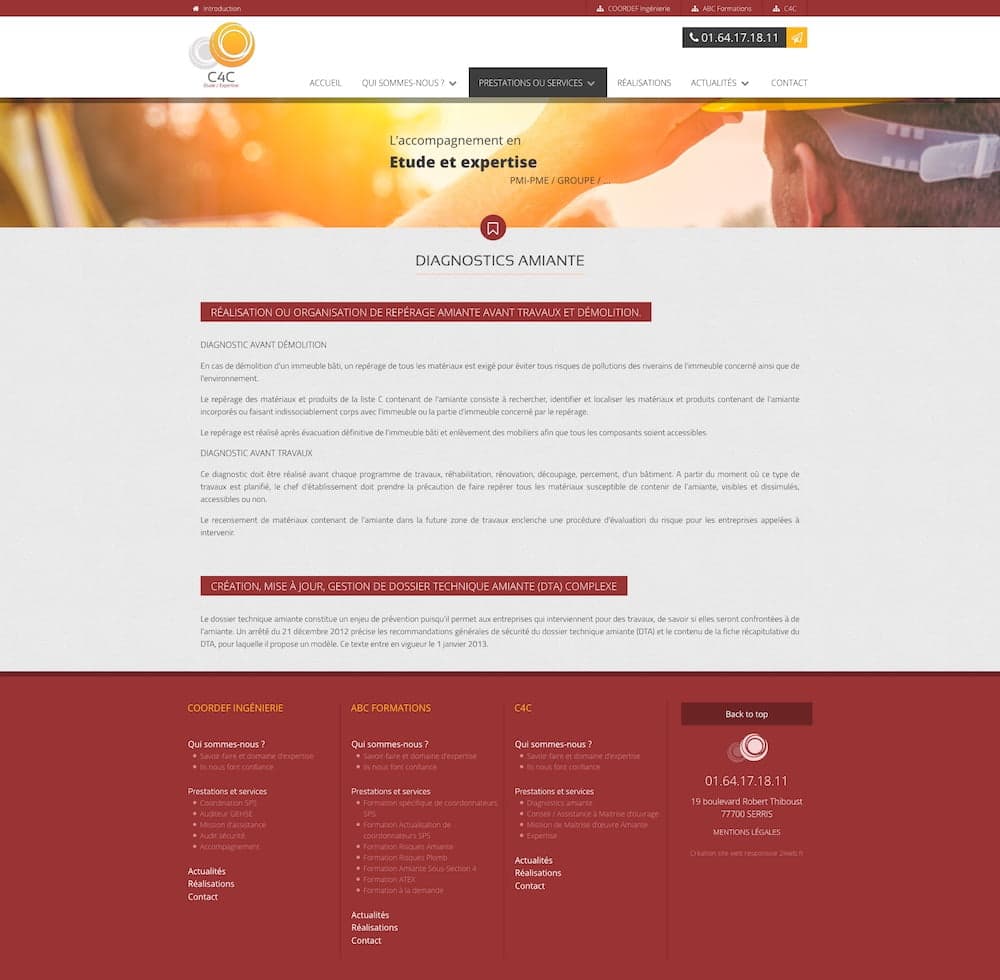 Création de site template diagnostic