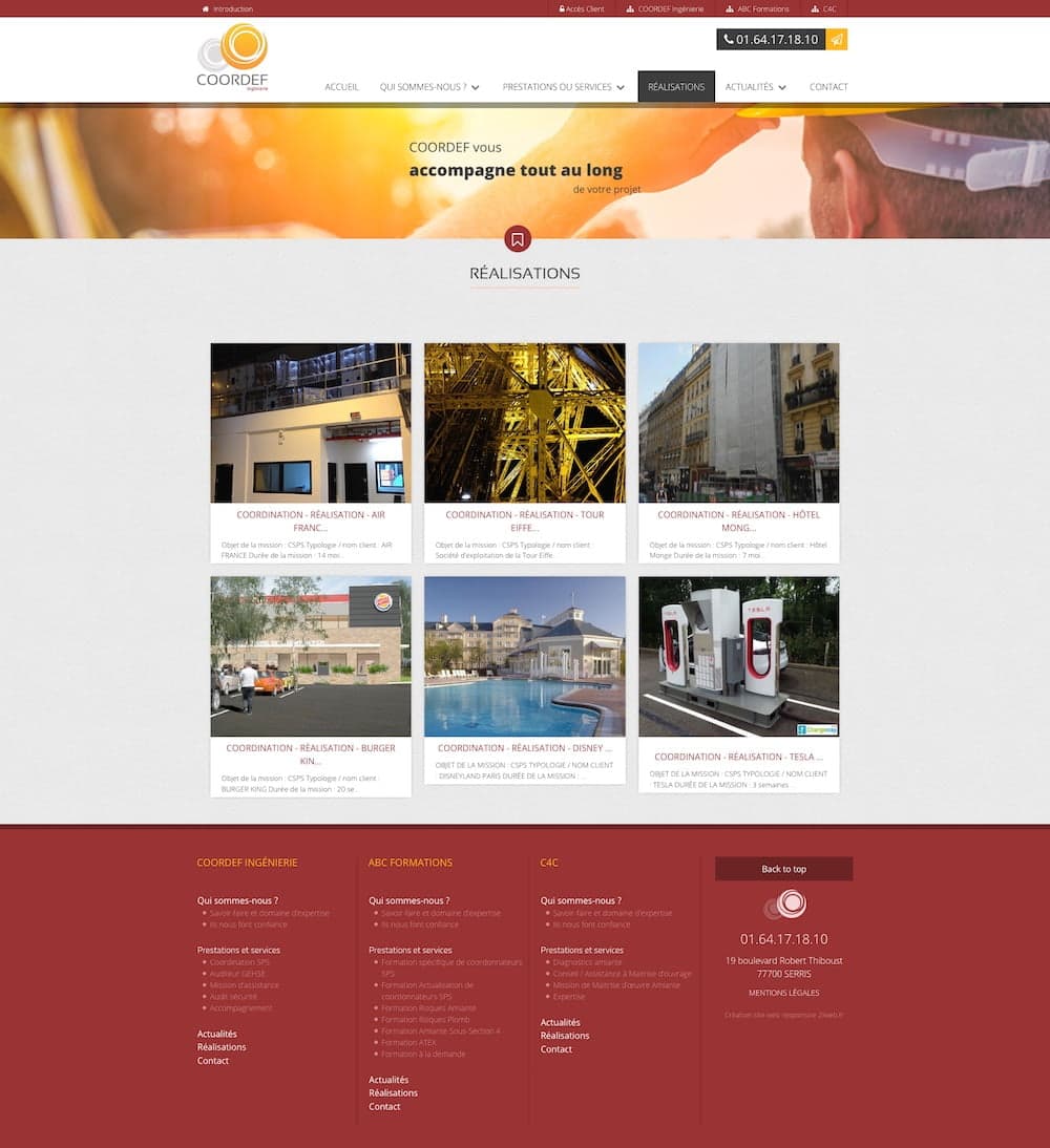 Création de site template réalisation