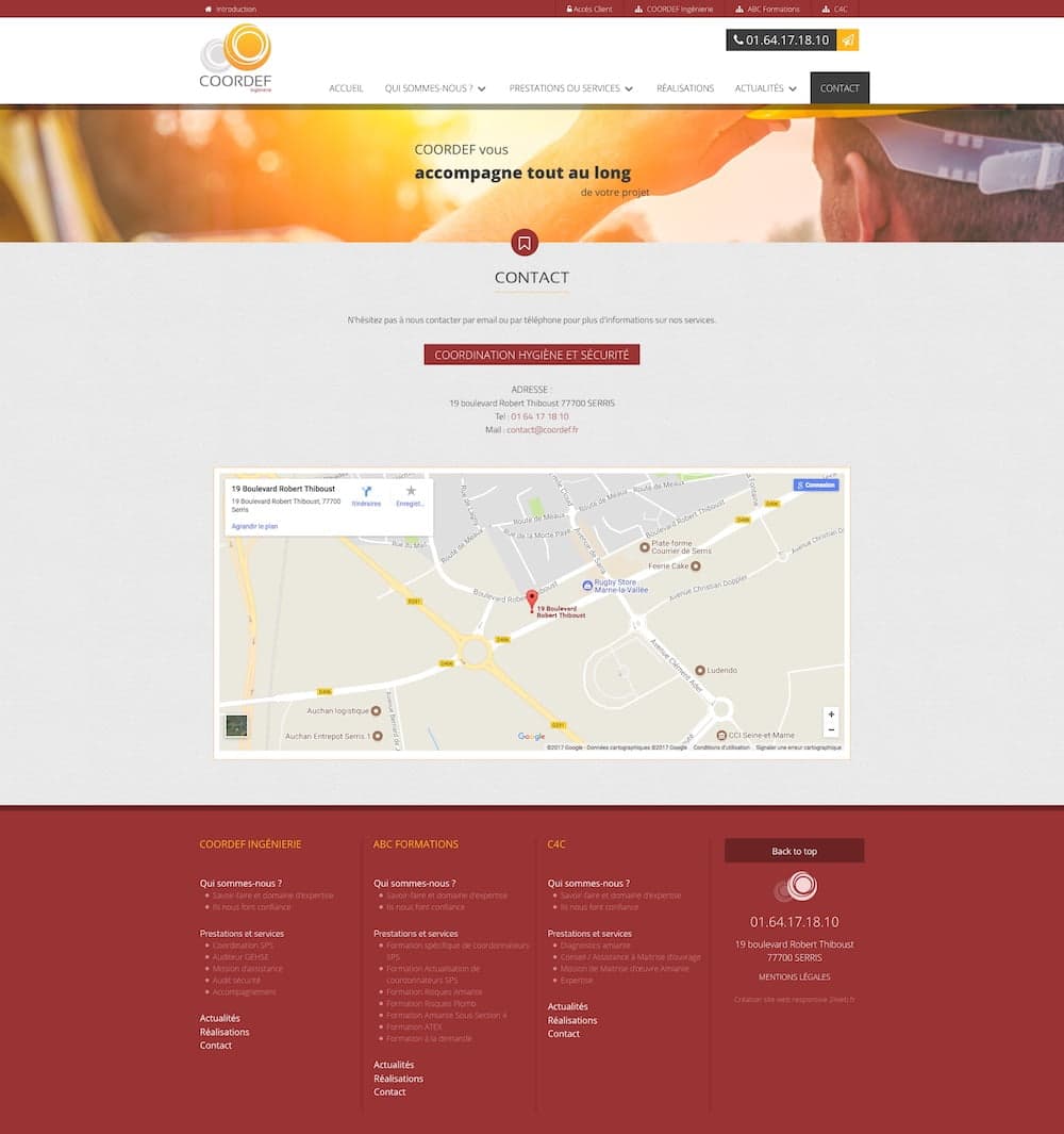 Création de site template contact