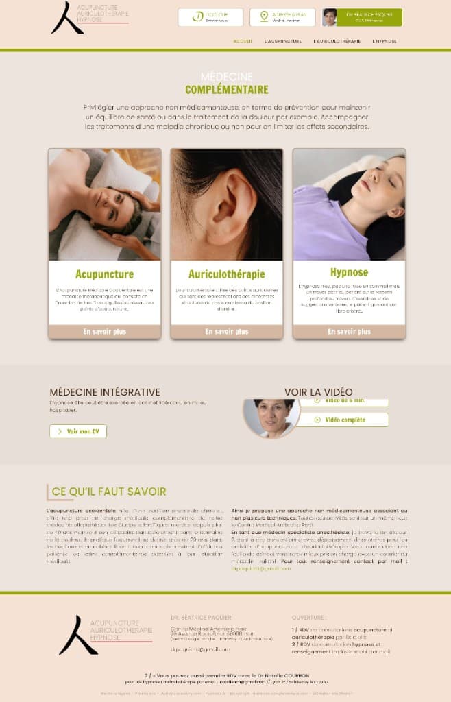 Création de site template accueil